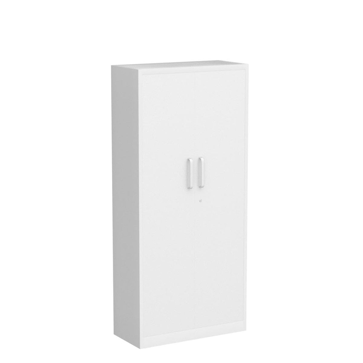 White Metal Storage Cabinet with 2 Doors and 5 Adjustable Shelves I49957