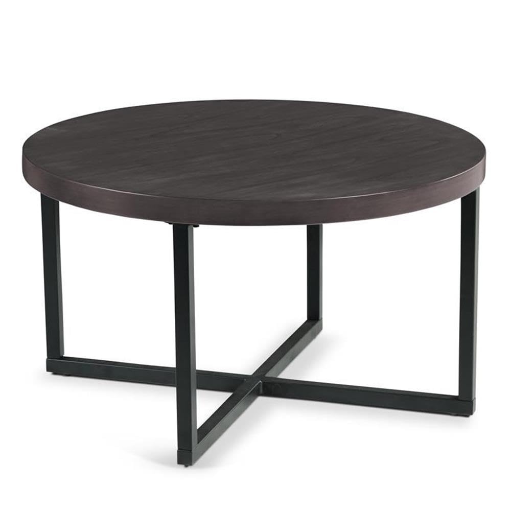 Round Coffee Table Set with 4 Gray Linen Stools I968