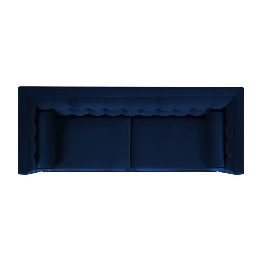 Navy Blue Velvet Tufted Sofa M179844