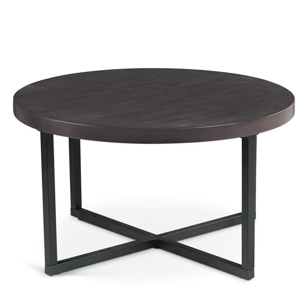 Round Coffee Table Set with 4 Gray Linen Stools I968