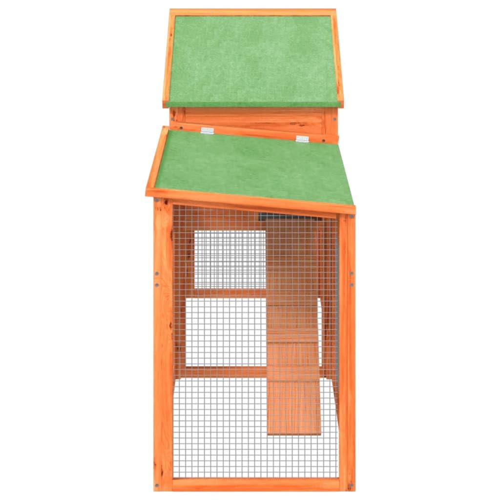 2-Tier Wooden Rabbit Hutch Small Animal Cage F664755
