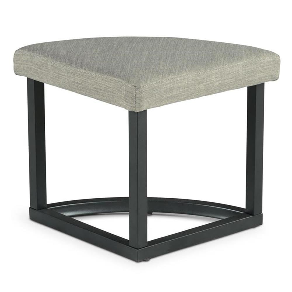 Round Coffee Table Set with 4 Gray Linen Stools I968
