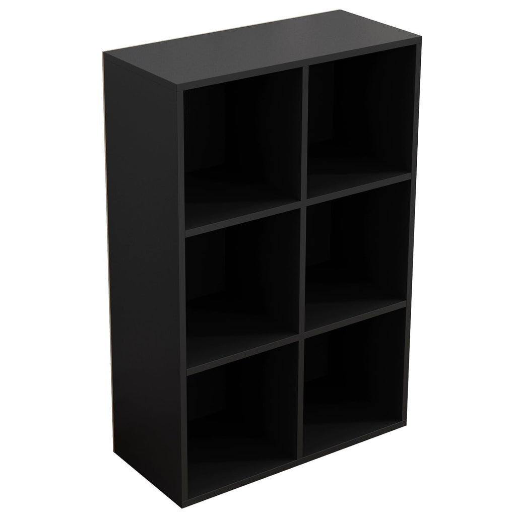 Black 6-Cube Storage Shelf Bookcase G3915