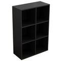 Black 6-Cube Storage Shelf Bookcase G3915