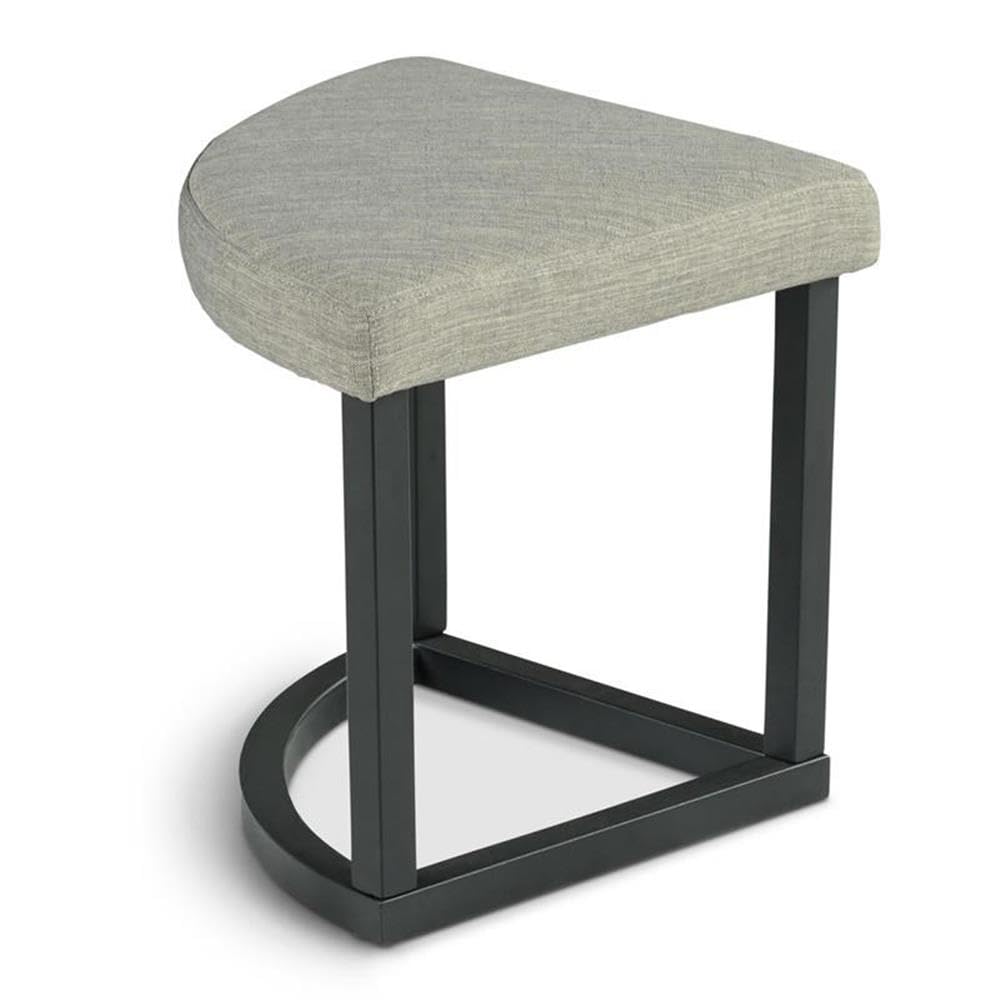 Round Coffee Table Set with 4 Gray Linen Stools I968