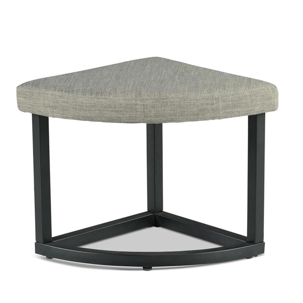 Round Coffee Table Set with 4 Gray Linen Stools I968