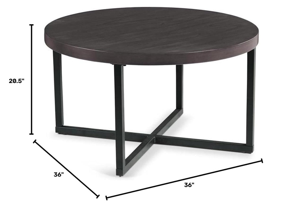 Round Coffee Table Set with 4 Gray Linen Stools I968
