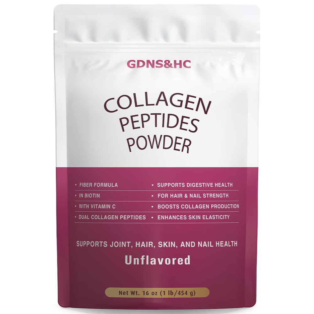 Unflavored Hydrolyzed Collagen Peptides Powder 16 oz I8865