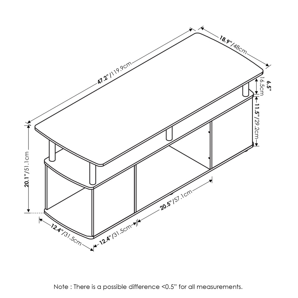 3-Tier TV Stand with Open Shelf up to 50 Inch R9815