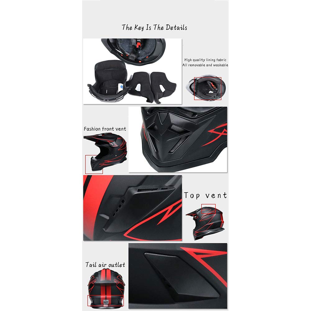 Orange DOT Certified Motocross Helmet H6021
