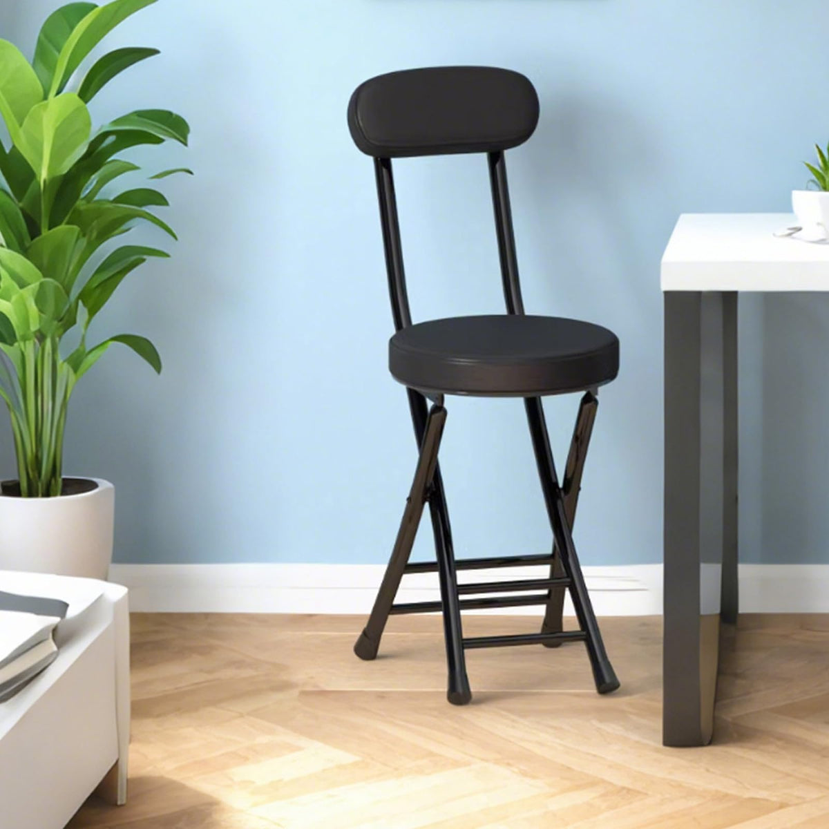 Black Folding Chairs with Cushion 2 Pack L352