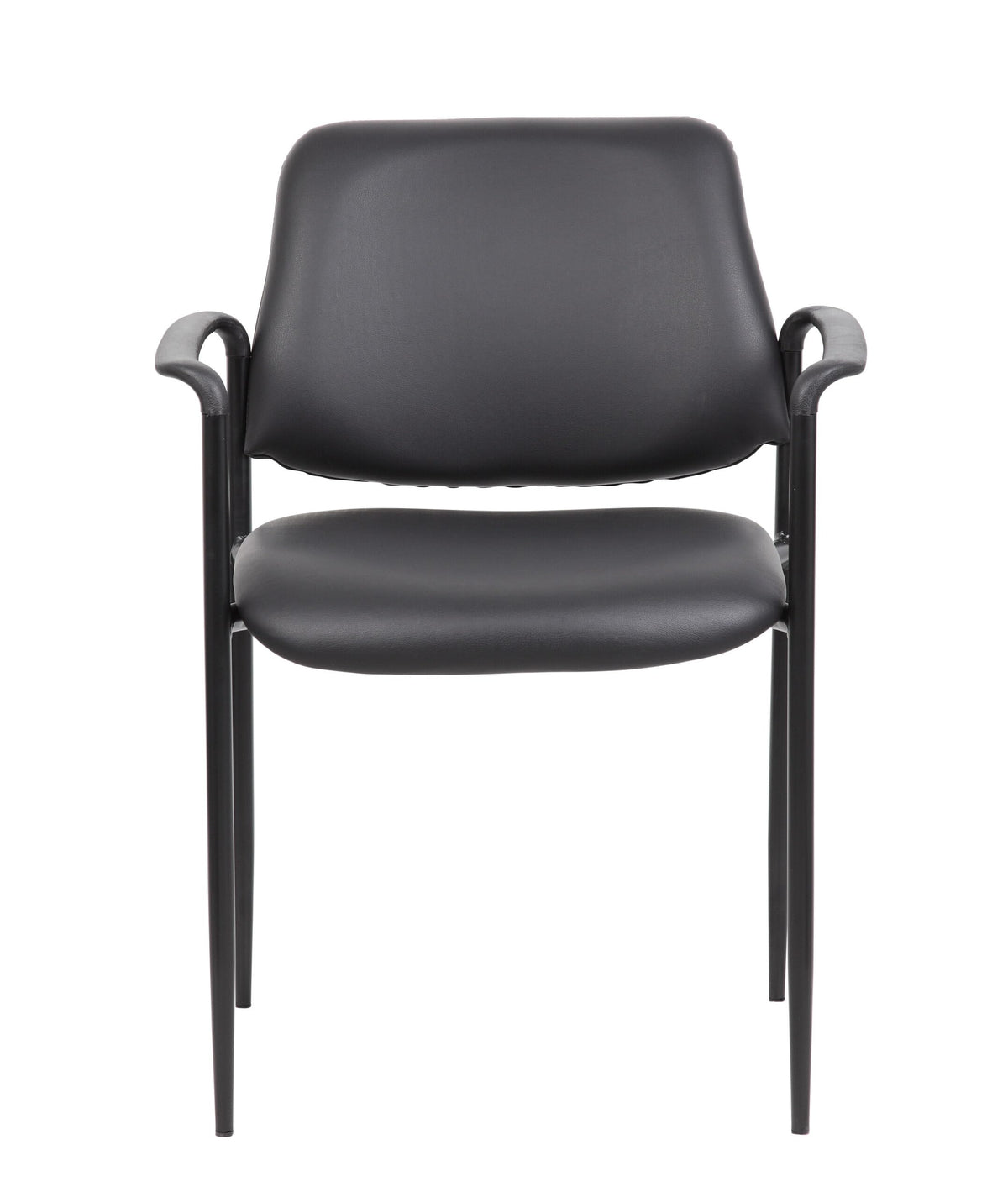 Black Caressoft Stacking Chair with Arm O69266