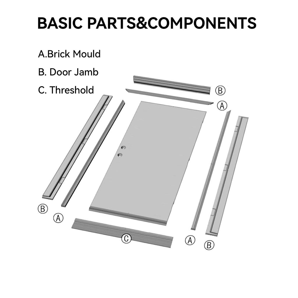 36"x80" Fiberglass Entry Door Frame, 4-9/16 Jamb, Left-Hand Inswing N60998