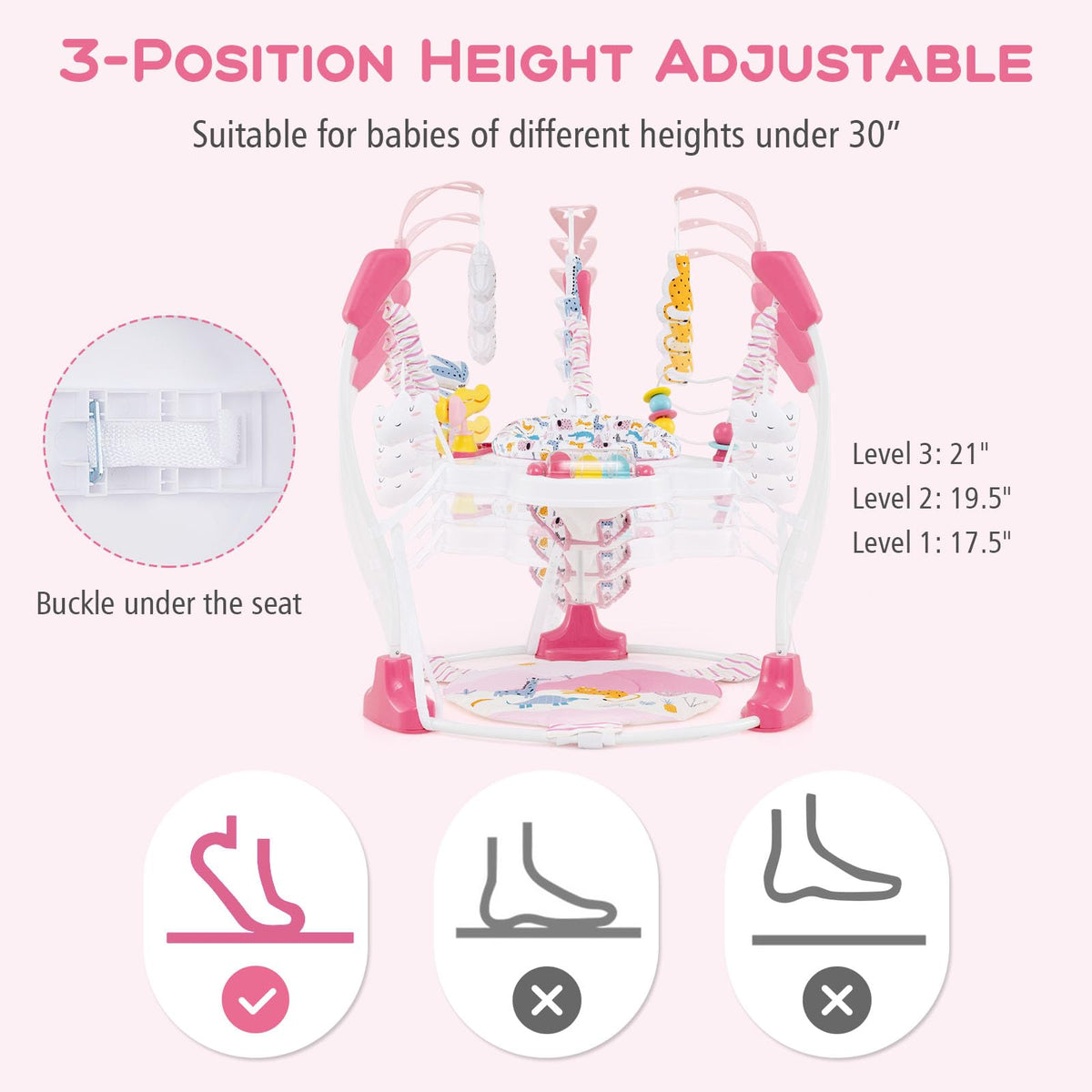 Pink 3 in 1 Baby Jumpers and Bouncers X810152