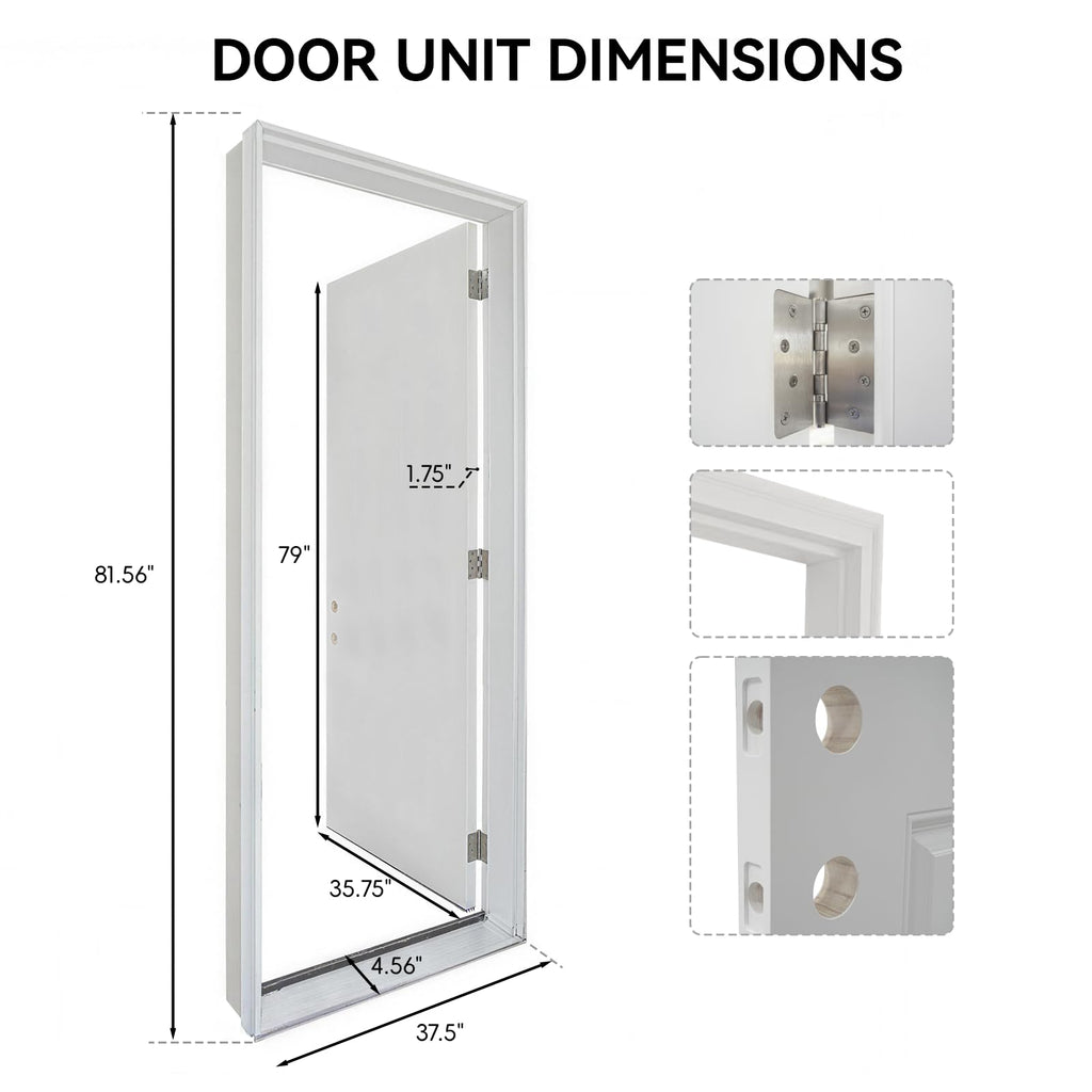 36"x80" Fiberglass Entry Door Frame, 4-9/16 Jamb, Left-Hand Inswing N60998