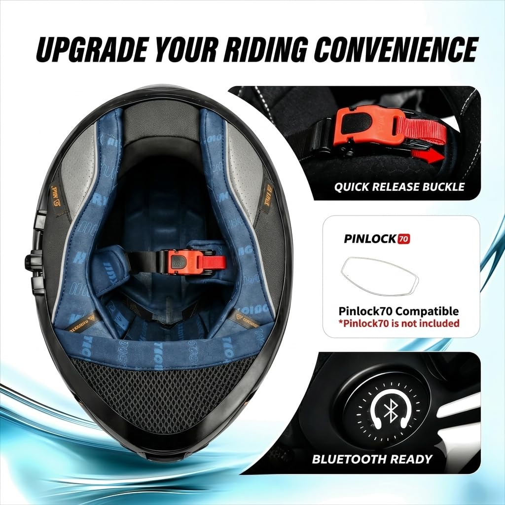 Full Face Motorcycle Helmet DOT & ECE T76398