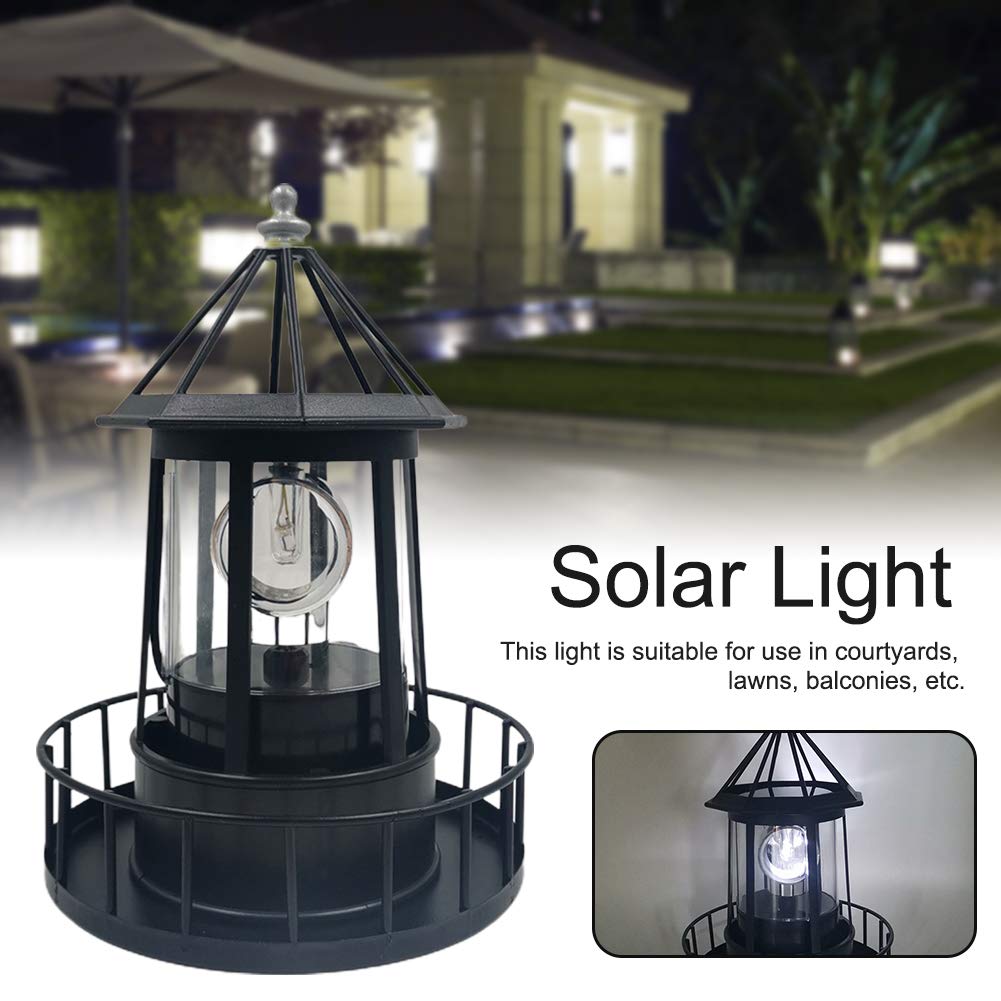 Solar Powered Lighthouse LED Rotating Waterproof Lawn Light Y4201
