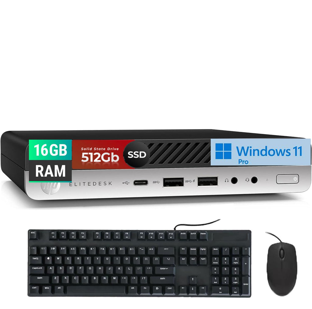 Mini Desktop Computer, Core i5-9500T, 16GB DDR4 RAM, 512GB SSD, Windows 11 Pro H39718