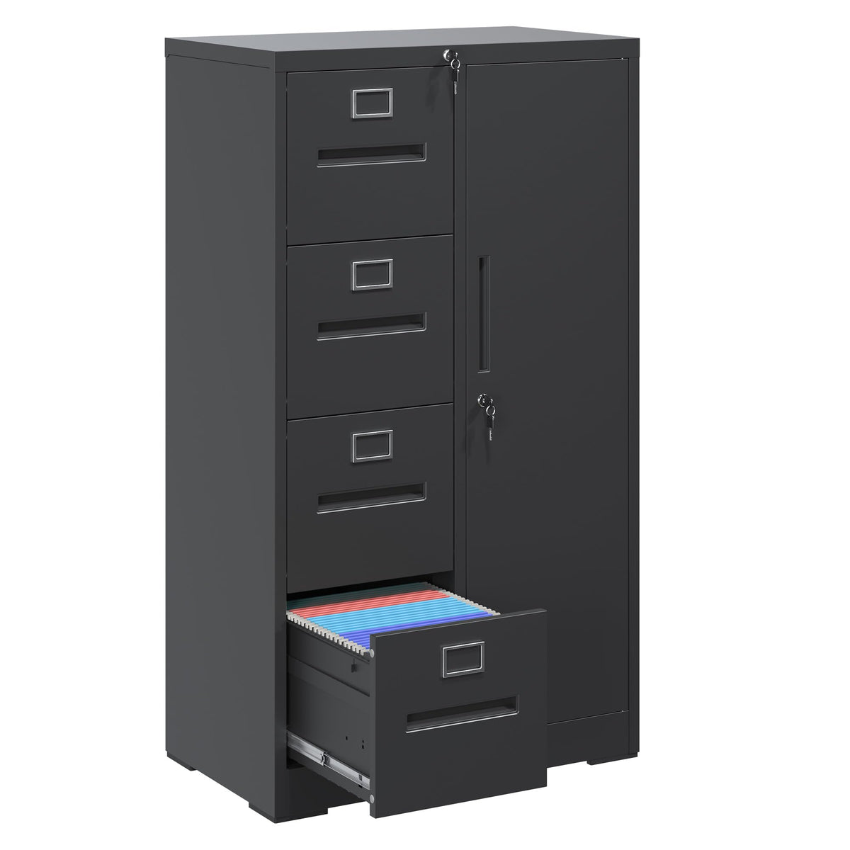 4 Drawer Metal File Cabinet with Lock T7252