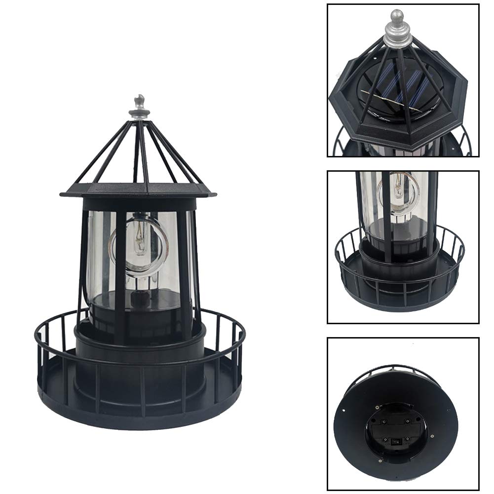 Solar Powered Lighthouse LED Rotating Waterproof Lawn Light Y4201