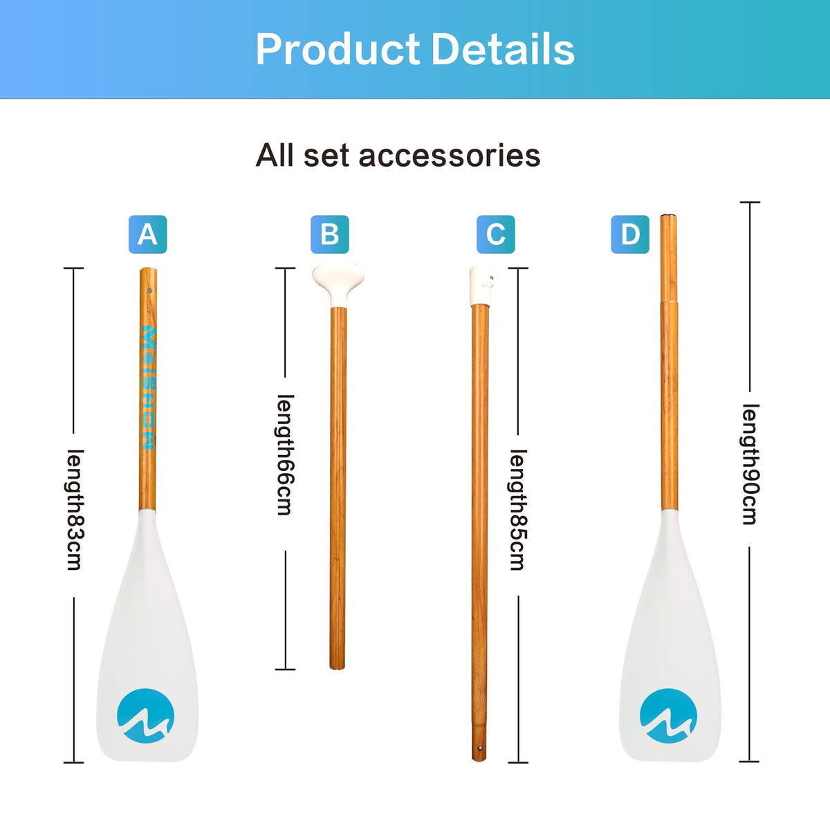 Adjustable 4-Piece Floating Aluminum SUP Paddle J1630
