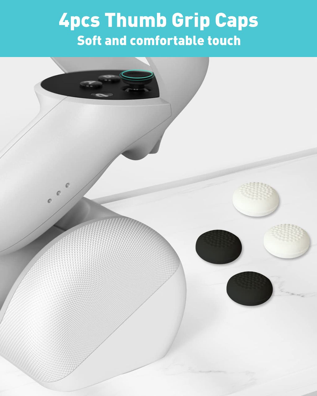 Joystick Replacement Kit for Controller, Include 2 Joysticks, T5 Screwdriver, Tweezer, Pry Tool, 4 Thumbstick Grips Q4067