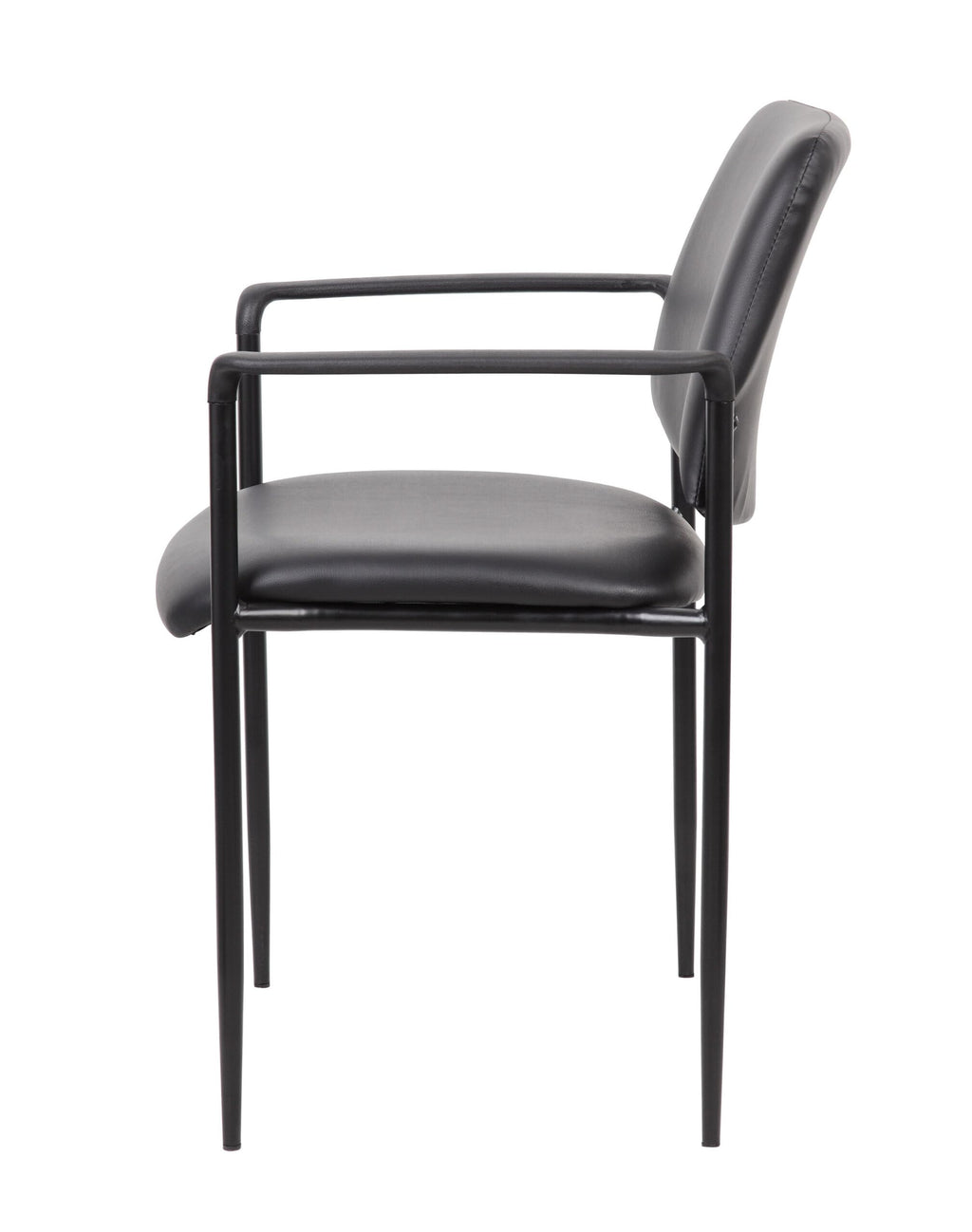 Black Caressoft Stacking Chair with Arm O69266
