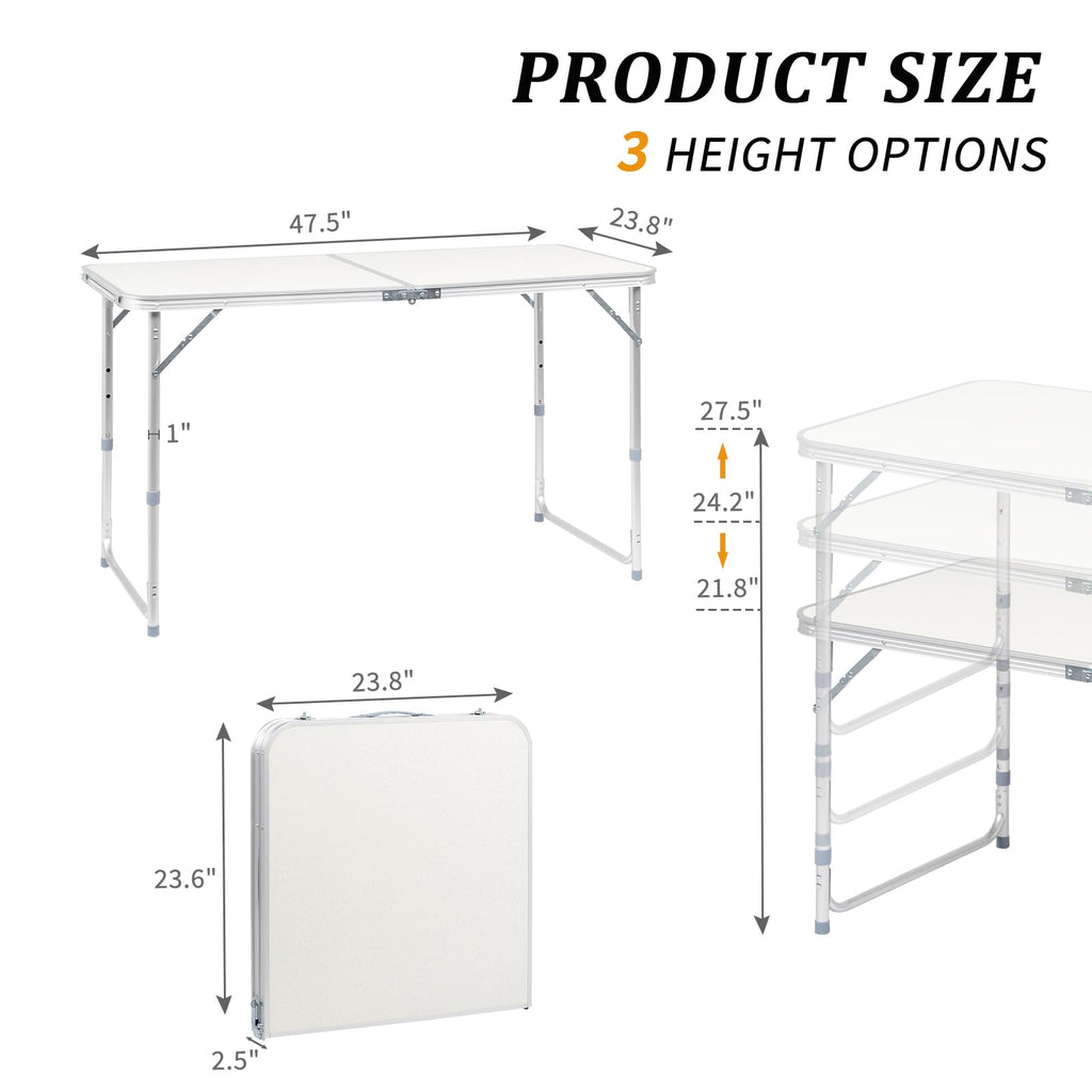 Folding Portable Camping Table White C598042