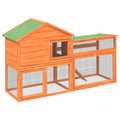 2-Tier Wooden Rabbit Hutch Small Animal Cage F664755