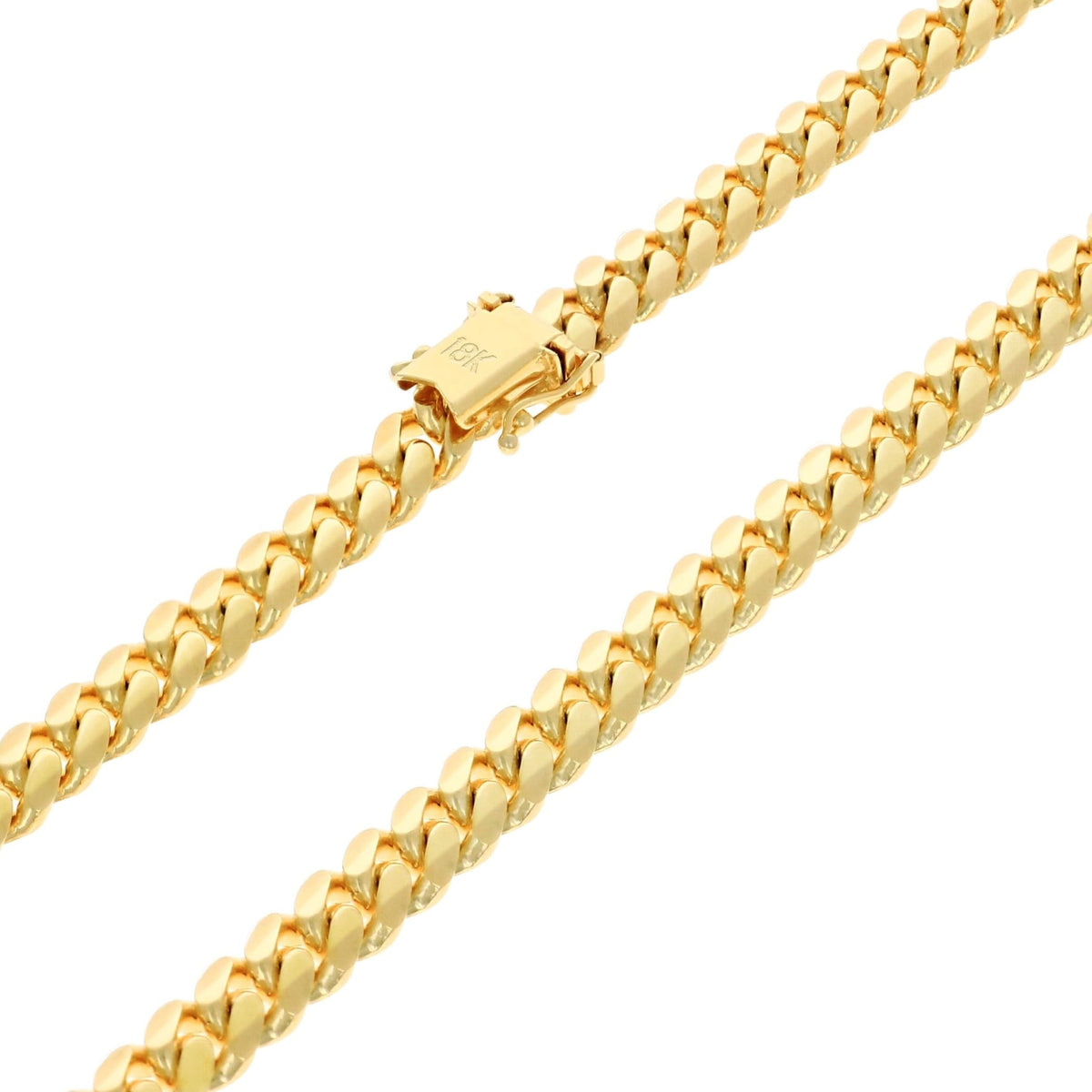 18k Yellow Gold Cuban Link Chain Necklace B40470