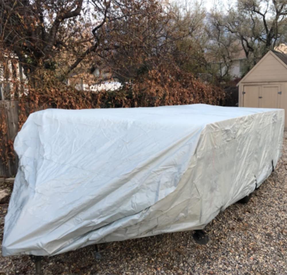 Folding Camper Travel Trailer RV Cover Waterproof 500D Oxford 14'-16' Q906763