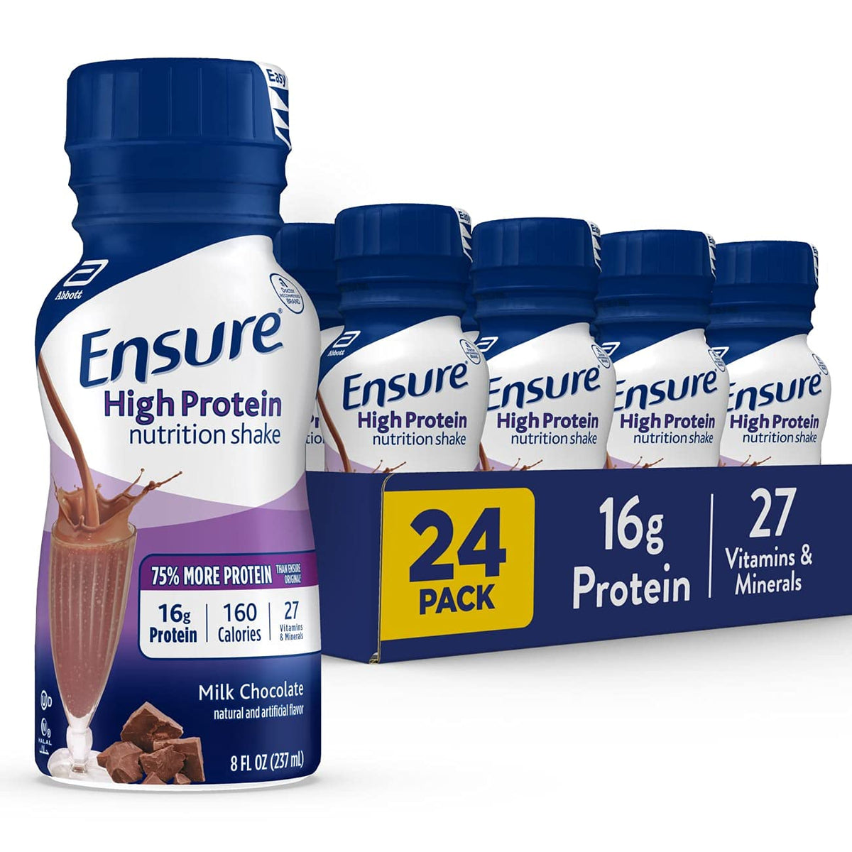 High Protein Nutritional Shake 16g Protein Milk Chocolate 8 fl oz 24 Count P29076