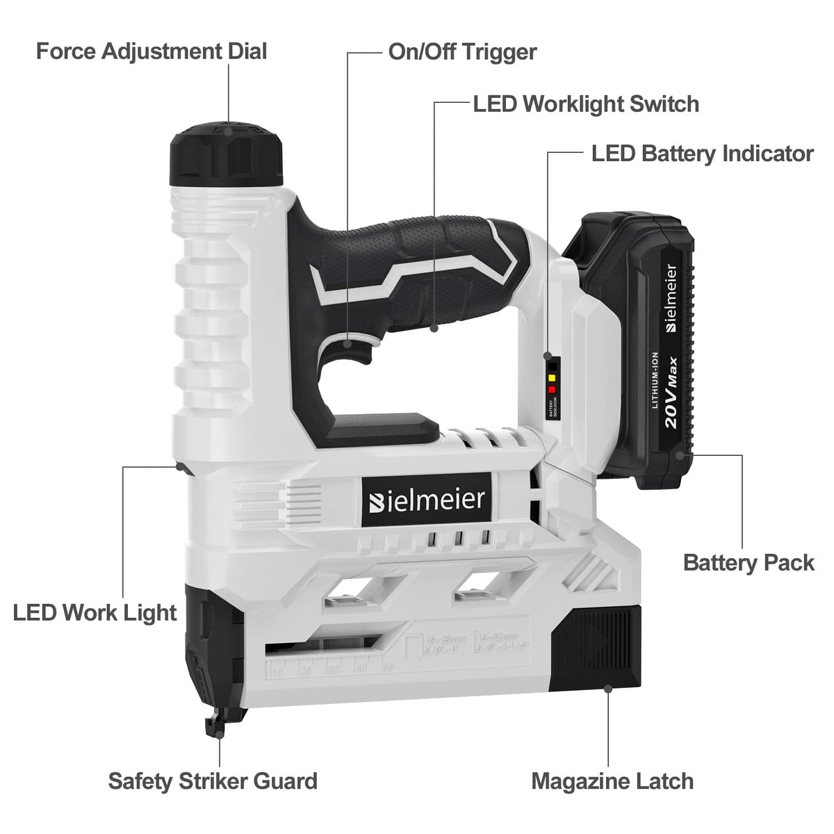 18 Gauge 2 In 1 Cordless Brad Nailer Stapler V482258