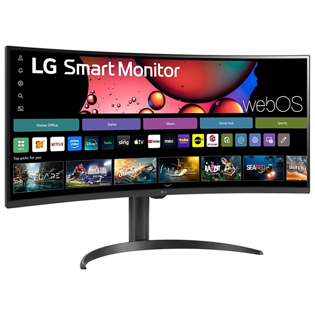 34" Curved UltraWide WQHD Smart Monitor with HDR10 100Hz Adjustable Stand B38592