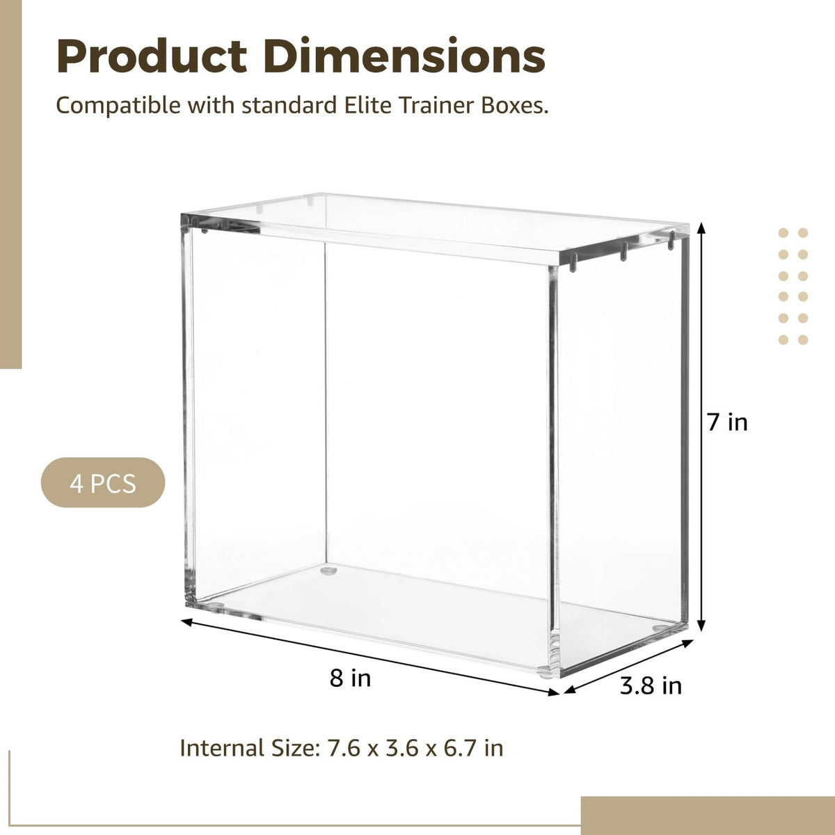 4 Pcs Acrylic Display Cases with Lid W305