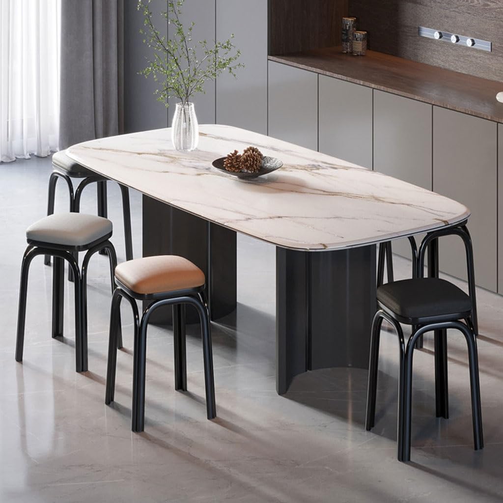 Light Grey Square Stacking Stools with Steel Legs C156