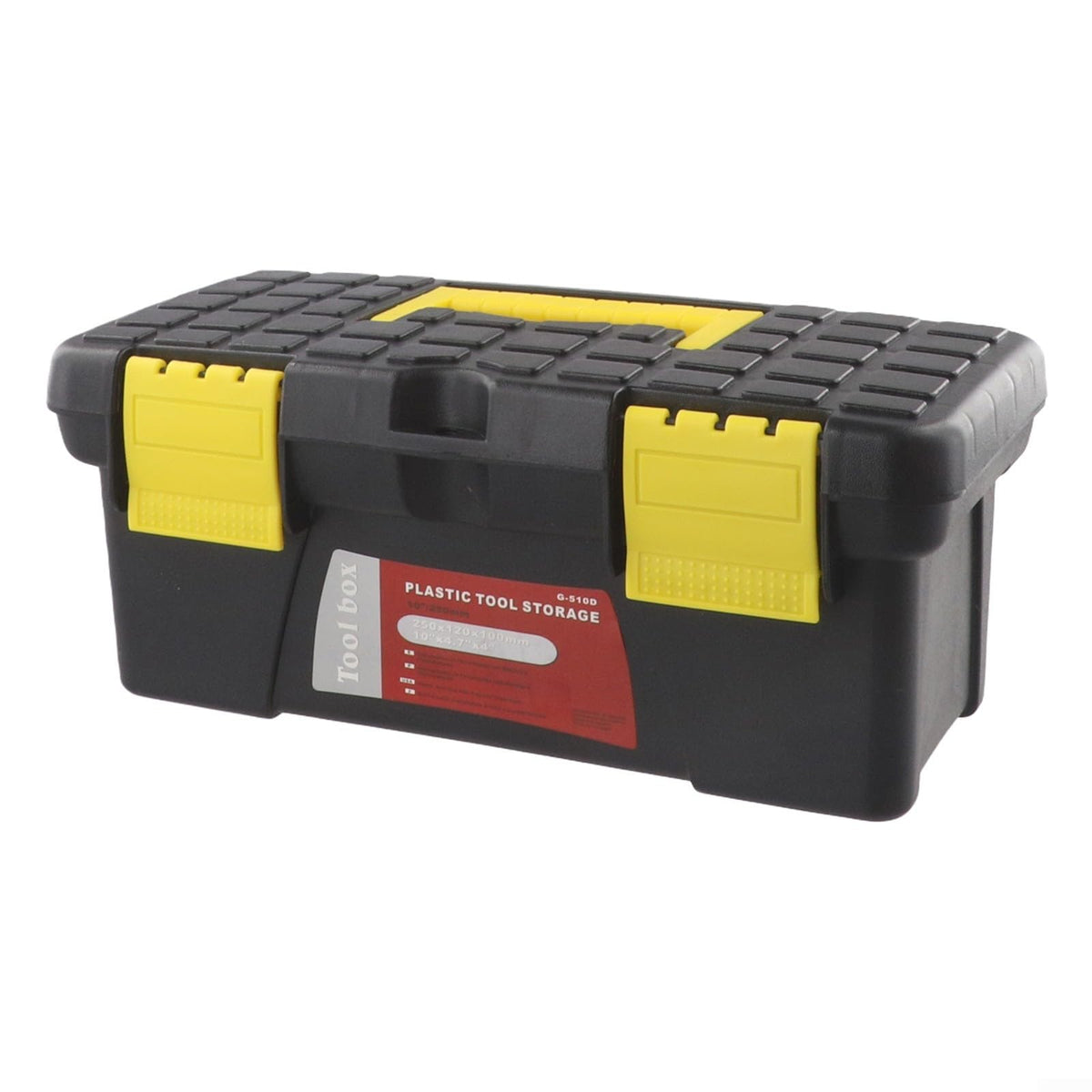 Black 10 Inch Plastic Tool Box I909