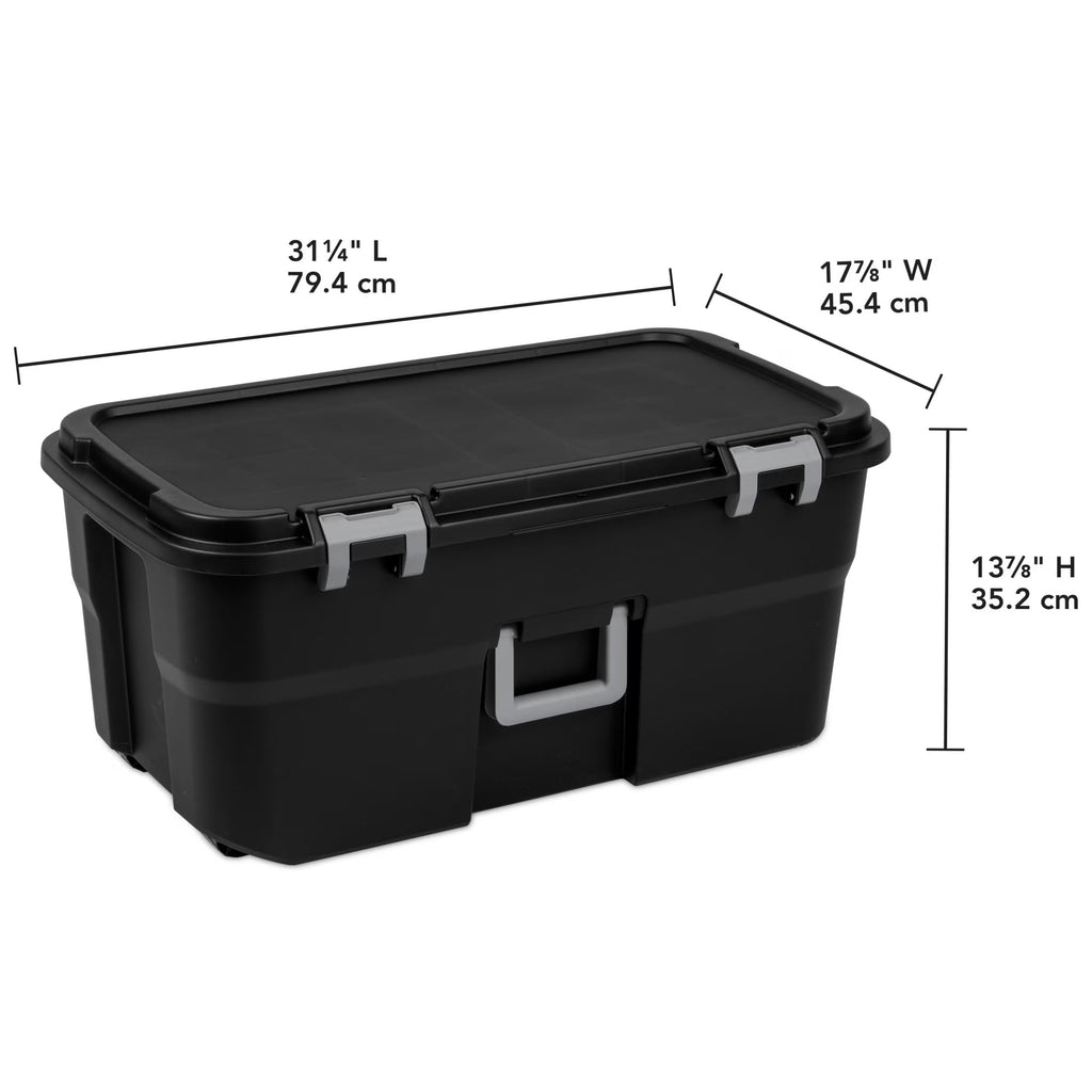 Storage Chest 22 Gal Heavy Duty Lockable Trunk with Wheels I332