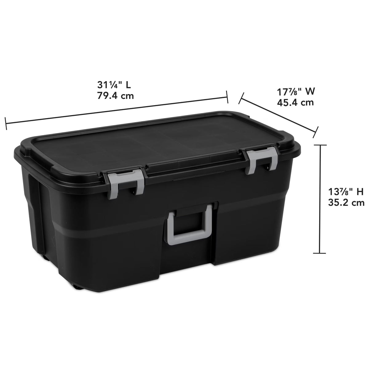 Storage Chest 22 Gal Heavy Duty Lockable Trunk with Wheels I332