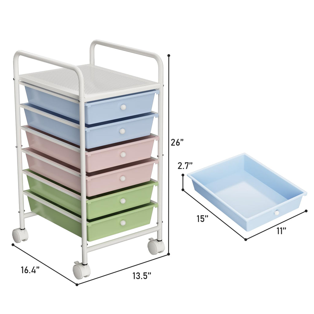 6-Tier Rolling Utility Cart with 6 Drawers K129212