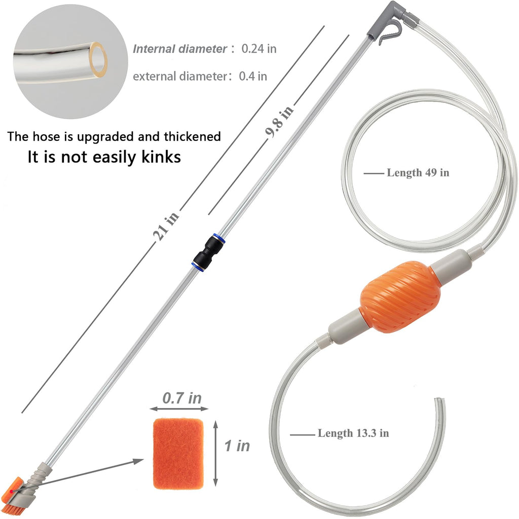 Compact Aquarium Siphon Vacuum and Water Changer Kit with Cleaning Brush F850