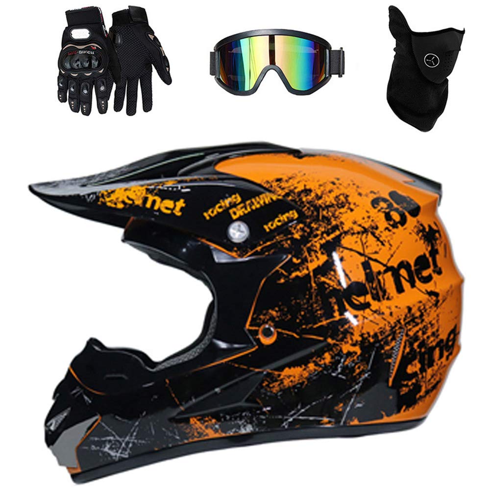 Orange DOT Certified Motocross Helmet H6021