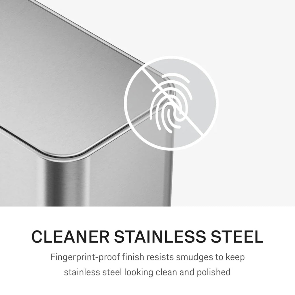 9L Brushed Stainless Steel Slim Step Trash Can S719043