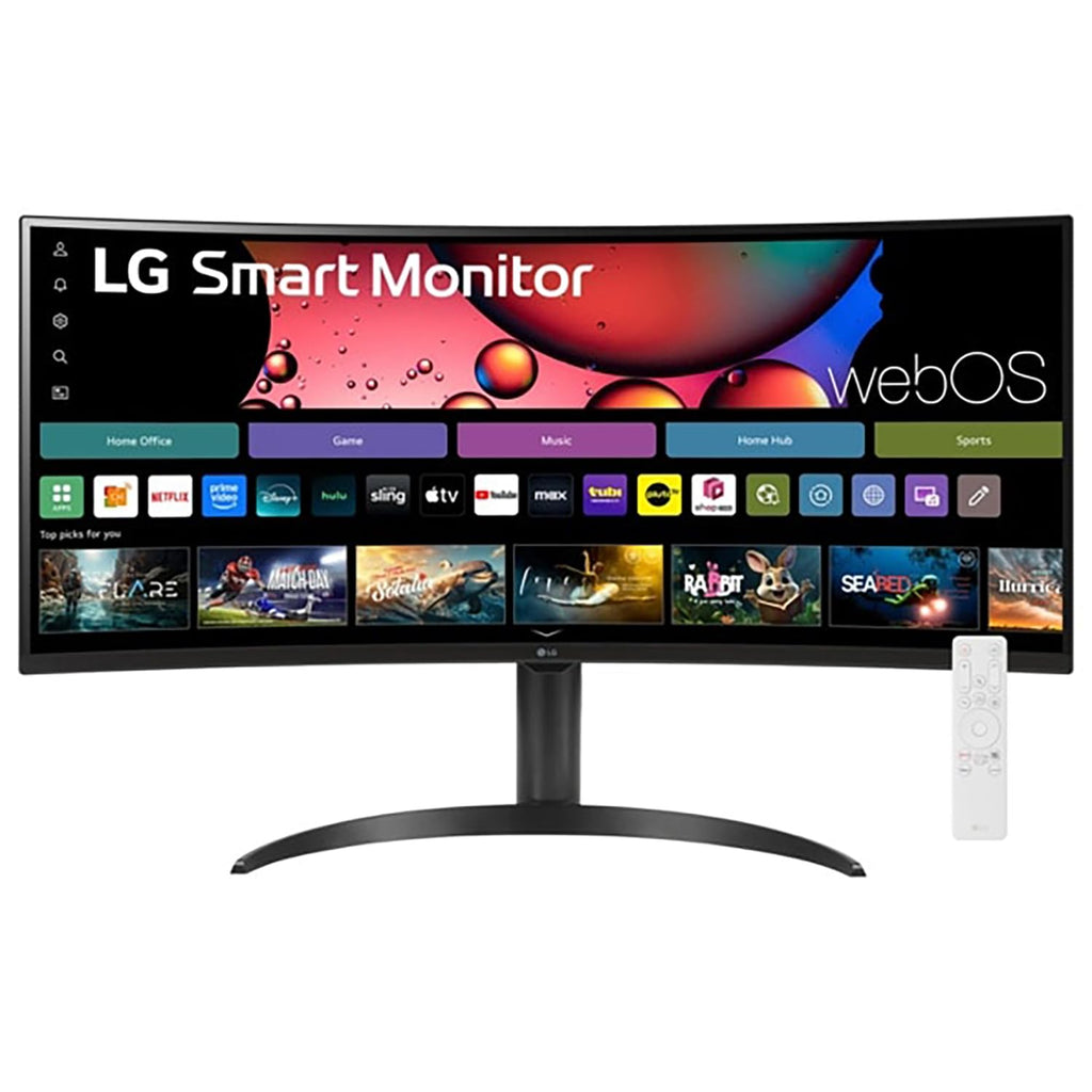 34" Curved UltraWide WQHD Smart Monitor with HDR10 100Hz Adjustable Stand B38592