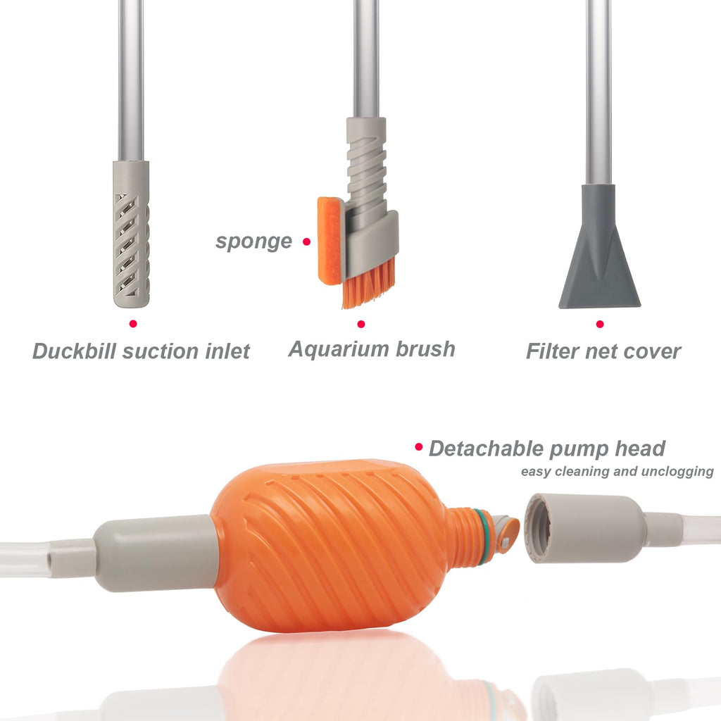 Compact Aquarium Siphon Vacuum and Water Changer Kit with Cleaning Brush F850