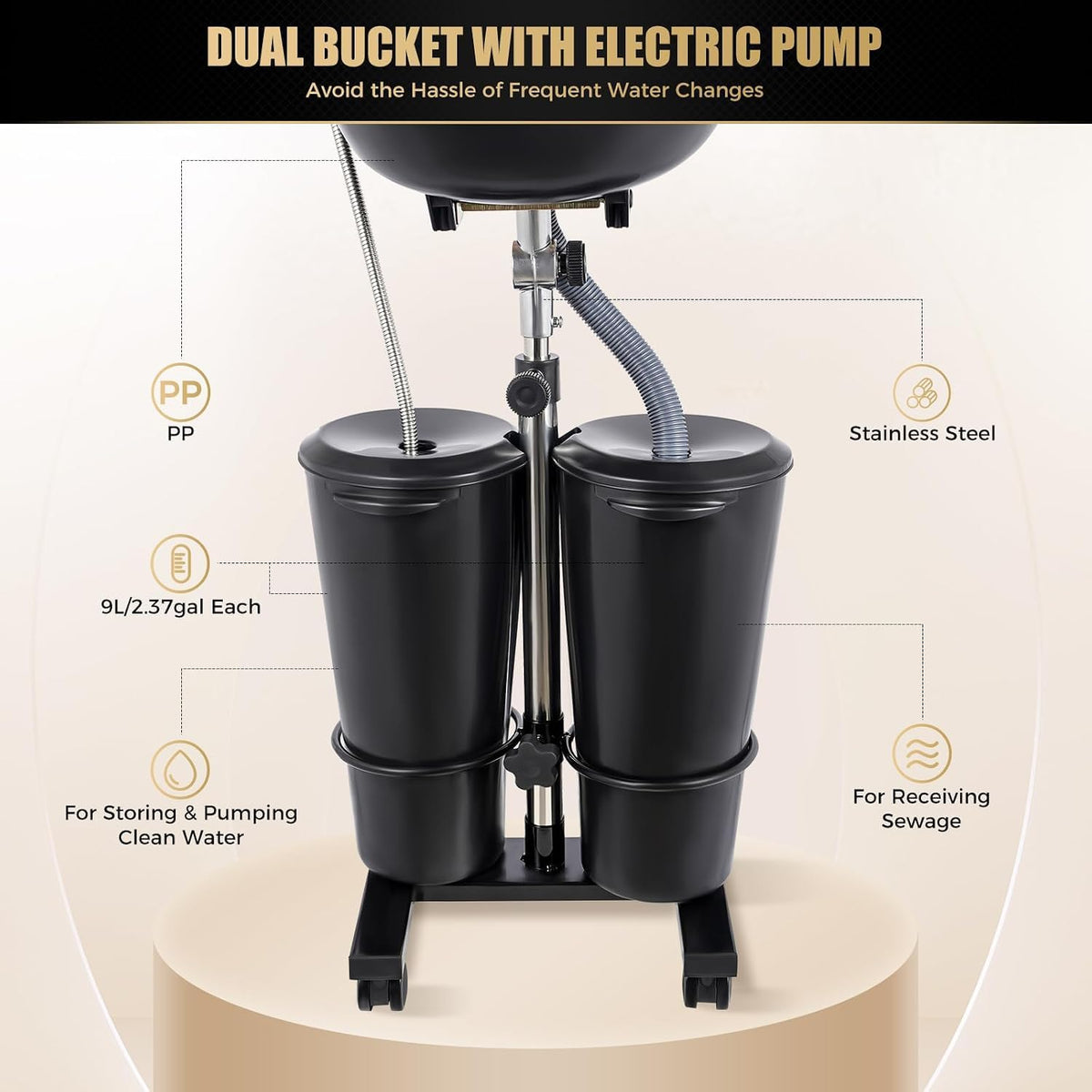 Portable Height Adjustable Shampoo Bowl A92460