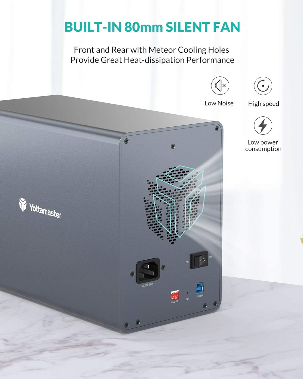 5 Bay Aluminum USB3.0 RAID Hard Drive Enclosure T3045
