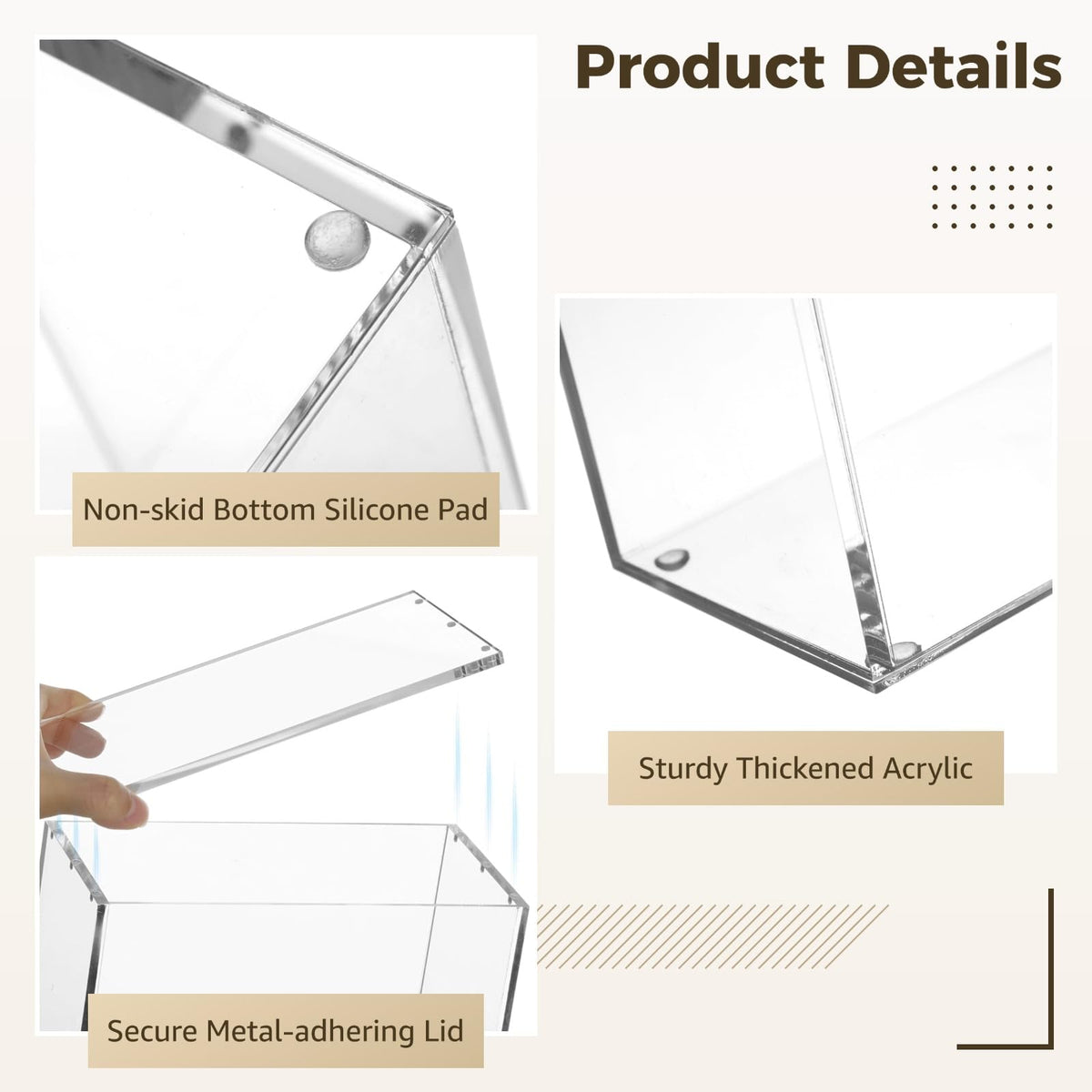 4 Pcs Acrylic Display Cases with Lid W305