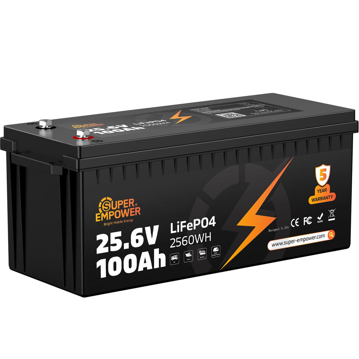 24V 100Ah LiFePO4 Deep Cycle Lithium Battery K322