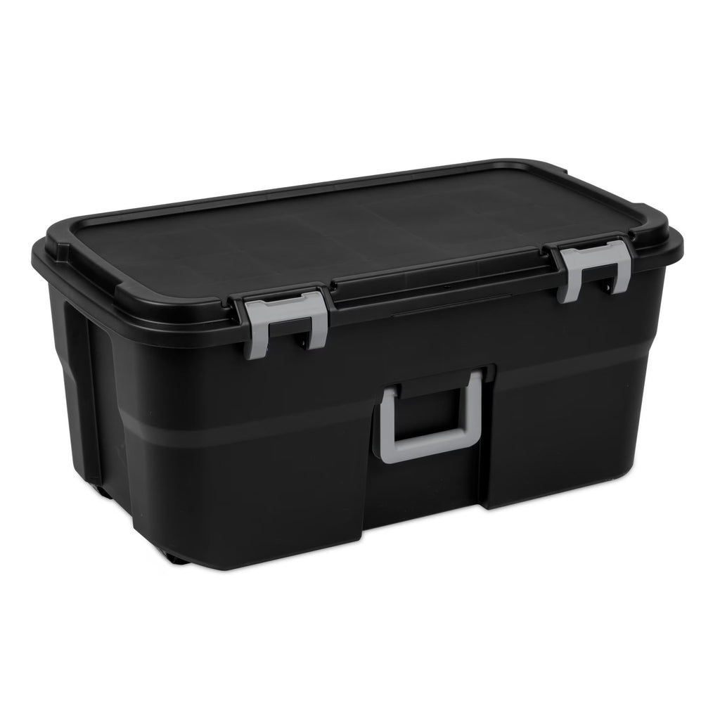 Storage Chest 22 Gal Heavy Duty Lockable Trunk with Wheels I332